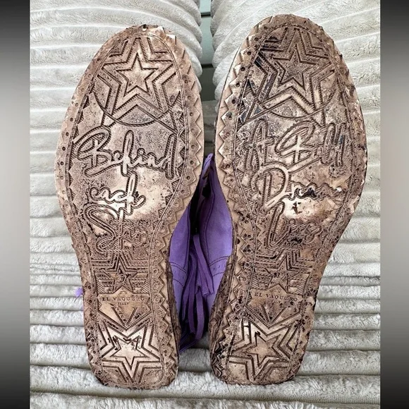 El Vaquero Arya Silverstone fringe moccasin boots - Picture 5 of 7